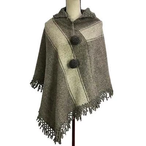 Mantón vintage de lana Pom Pom talla pequeña - Imagen 1 de 8