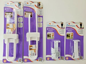 Juego de 2 capturas y cerraduras correderas de seguridad para niños Dreambaby gabinetes y cajones a prueba de niños - Imagen 1 de 10