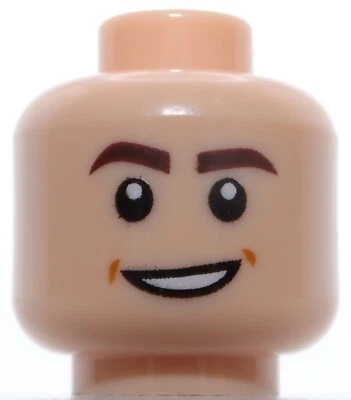 Lego Light Nougat Head Eyebrows Open Mouth Smile Raised Eyebrows Scared - Image 1 of 2