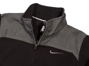 NIKE FLEECE JACKET SZ BOYS 6 BLACK GRAY TRACK KIDS - Picture 1 of 6