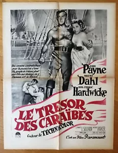 TRESOR DES CARAIBES john payne affiche cinema originale 80x60 cm - Foto 1 di 1