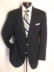 Burberry's London Solid Blue Sport Jacket 42R 2 Button Made in England   - Picture 1 of 11