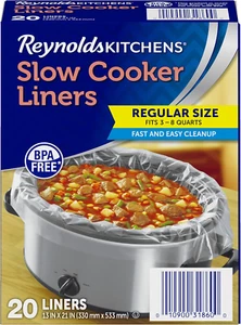 Reynolds Kitchens Slow Cooker Liners Regular Fits 3-8 Quarts 20 Count - Picture 1 of 8