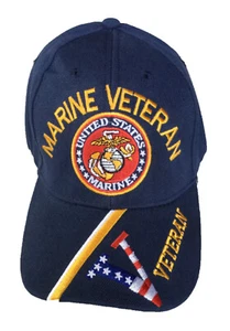 U.S. Marine Corps, Marine Veteran, "red,white,& blue V"veteran on bill, navy hat - Picture 1 of 1