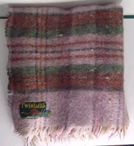 TweedMill Pure Wool Colorful Plaid Small Throw - Picture 1 of 6