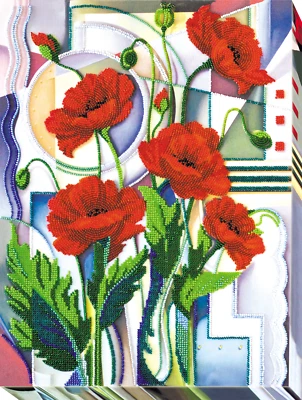 DIY Bead Embroidery Needlepoint Kit "Morpheus Flowers " Stitching Handmade - Image 1 of 4