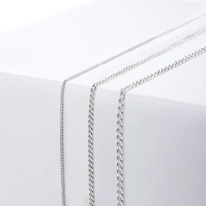 925 Sterling Silver Curb Necklace Chain in various lengths with a gift bag - Picture 1 of 11