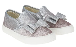 Monzón Niñas Mayores Reino Unido 3 UE 36 Plata Brillo Ombre Arco Bombas Zapatos Entrenadores - Imagen 1 de 3