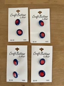 8 botones de plástico vintage STOP SIGN La Mode con vástagos con tarjetas nuevo de lote antiguo 5/8"" Japón - Imagen 1 de 7