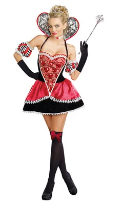 Alice in Wonderland Queen of Hearts成人女式服装 — 第 1/3 张图片