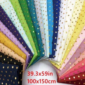 Chiffon Fabric Cloth Gold Polka Dot Transparent Dress Shirt Stage Decoration - Picture 1 of 49