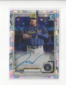2020 Bowman Chrome Atomic Refractor Thomas Dillard AUTOGRAPH Brewers /100 