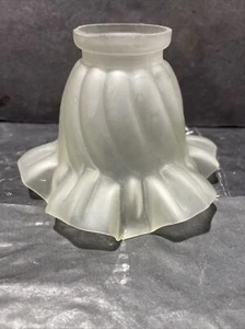 VINTAGE GEBRAUCHTER 2 1/4" FITTER MATTGLAS WIRBEL LAMPENSCHIRM - Bild 1 von 24