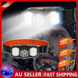 Super Bright Head Torch Headlight LED USB Rechargeable Headlamp Camping Fish KU - Picture 1 of 13
