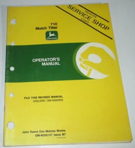 John Deere 710 Mulch Tiller Operators/Owners Manual JD OM-N200107 B7 JD ORIGINAL - Picture 1 of 4