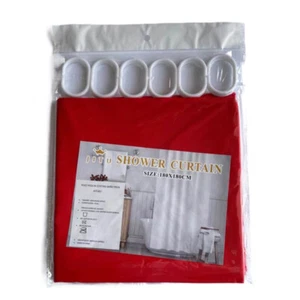 Waterproof Bathroom Curtains PEVA Shower Curtain with 12 Hook Rings 180x180cm - Picture 1 of 24
