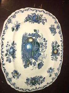 Vintage Masons Ironstone Fruit Basket Blue Platter 12" - Picture 1 of 2