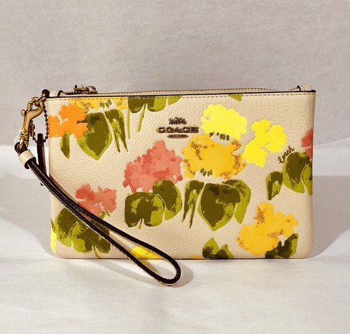 COACH Braccialetto piccolo in pelle di ciottoli floreale multi