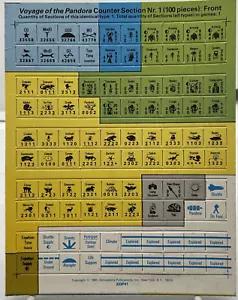 Voyage of the Pandora SPI Replacement Counter Sheet 100 Pieces Strategy Vintage - Picture 1 of 2