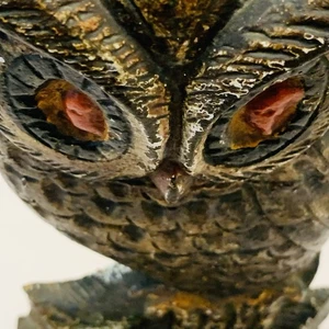 Antiguo tope de puerta de hierro con decoración de búho EE. UU. Estate New Hampshire American Lodge de colección - Imagen 1 de 20