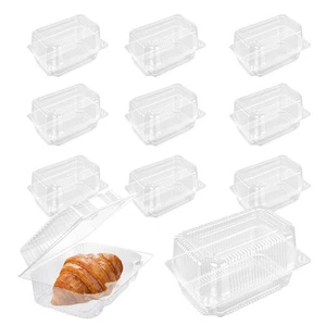 100 Pcs Clear Plastic Take out Containers 7.3x4.7x3.7 Inch Hinged Lid Togo Co... - Picture 1 of 7