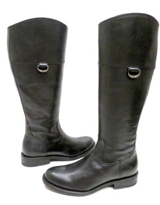 Bota de montar alta para mujer Frye Jayden D Ring negra nueva con caja y etiquetas originales 7B M Foto 1 de 4