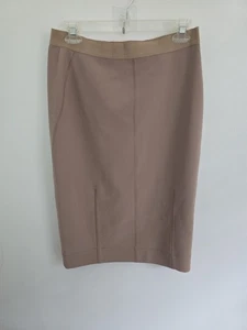 By Malene Birger Gift hellbraun gerade dehnbar knielang Pull-On Bleistiftrock M - Bild 1 von 6
