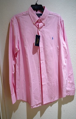 Camisa de vestir Polo Ralph Lauren rosa con botones 15/34-35 nueva con etiquetas $125 sin precio base Foto 1 de 4