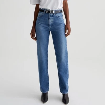 Pantalones de mezclilla rectos vintage de tiro alto AG Contour 360 Alexxis talla 33 nuevos con etiquetas Foto 1 de 4