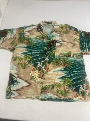 Camisa vintage con botones hawaianos de la colección Monzini manga corta guitarra talla grande Foto 1 de 4