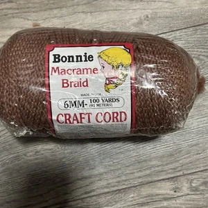 BONNIE MACRAME BRAID CRAFT CORD VELVET (BROWN) 6MM 100 YARDS NEW - Picture 1 of 5
