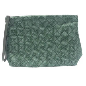 Bolso clutch BOTTEGA VENETA asa general lona verde/plateado hardware - Imagen 1 de 14
