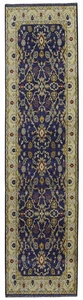 Linon Logan Marmara Polyester 2' X 10' Runner Rug in Navy and Ivory - Picture 1 of 6