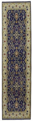 Linon Logan Marmara Polyester 2' X 10' Runner Rug in Navy and Ivory - Image 1 of 4