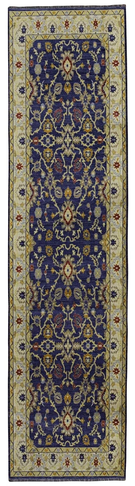 Linon Logan Marmara Polyester 2' X 10' Runner Rug in Navy and Ivory - Image 1 of 4
