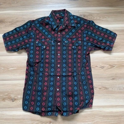 Dragonfly Rock & Roll Vision Mens Shirt Size M Multicolor Woven Boho Retro Cowbo - Image 1 of 4