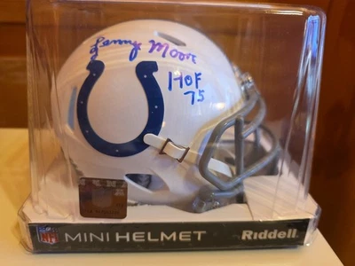 Mini Helment of HOF firmado Lenny Moore. Testigo Beckett. Foto 1 de 4