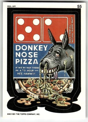 1991 Topps Wacky Packages Card #55 Donkey Nose Pizza - Imagem 1 de 4