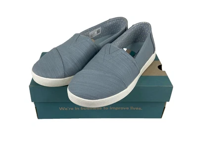 Toms Women Avalon Crossweave Slip On Shoe Sky Blue Casual Comfort Flat NWT - Image 1 of 4
