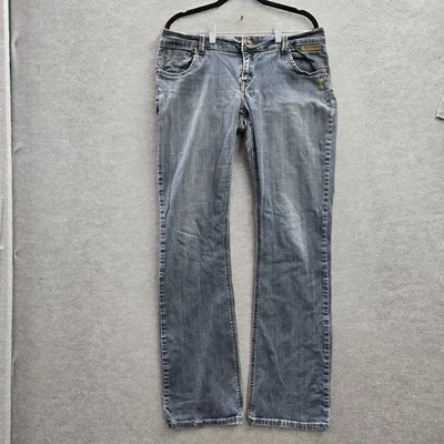 Cowgirl Tuff Women Jeans 33X35 Blue Denim Western Embroidered Logo 34" Inseam - Image 1 of 4