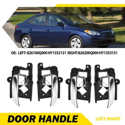 4X Manija interior de puerta para Hyundai 2007 2008 2009 2010 delantera Elantra trasera L+R Foto 1 de 4