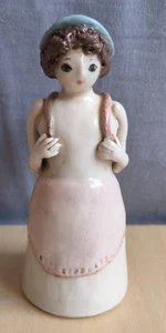 Girl Bag Figure Japanese Pottery Vase Kobayashi Impressed Stamp Ceramic VTG Rare - Picture 1 of 15