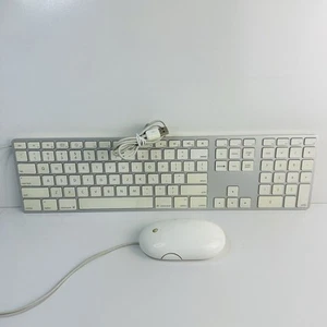 Genuine Apple IMAC USB Keyboard & Mouse Wired A1243 - UNTESTED - Picture 1 of 7