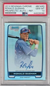 2012 BOWMAN CHROME PROSPECTS AUTO REFRACTOR RONALD GUZMAN RC BGS 9.5 #/500 - Picture 1 of 5