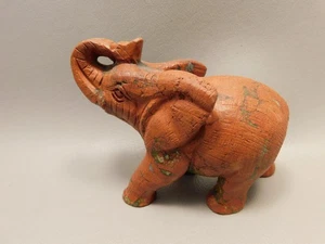 Elephant Figurine Red Jasper 3.75 inch Stone Animal Carving #O464 - Picture 1 of 9