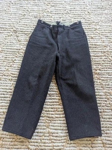 Pantalones de caza vintage WOOLRICH 30x26 lana gruesa MALONE tweed rayas negro - Imagen 1 de 8