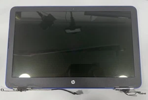 HP Pavilion 15-AU Series Laptop LCD Screen Full Assembly Blue Lid Hinges Bezel - Picture 1 of 3