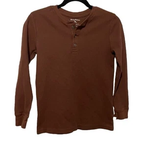 Tommy Bahama Youth Boys Size Large 10/12 Brown Long Sleeve Henley Thermal Shirt - Picture 1 of 8