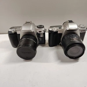 Pentax ZX-50 And Zx SLR Film Camera W/ Tamron 28-80mm Lens - Untested - Picture 1 of 8