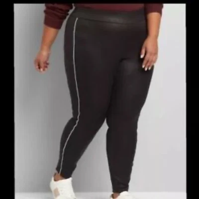 Legging a rayas Lane Bryant recubierto de carreras talla 18/20 Foto 1 de 4